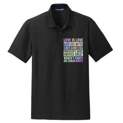 Love Is Love Black Lives Matter Dry Zone Grid Polo