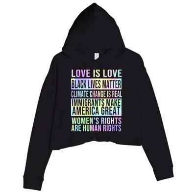 Love Is Love Black Lives Matter Crop Fleece Hoodie