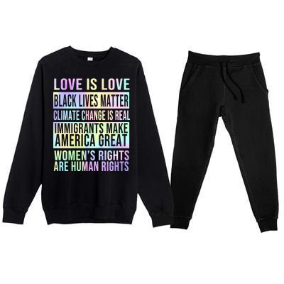 Love Is Love Black Lives Matter Premium Crewneck Sweatsuit Set