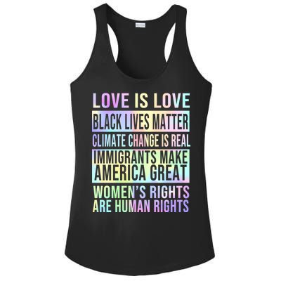 Love Is Love Black Lives Matter Ladies PosiCharge Competitor Racerback Tank