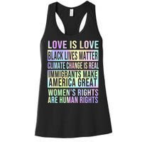 Love Is Love Black Lives Matter Women's Racerback Tank