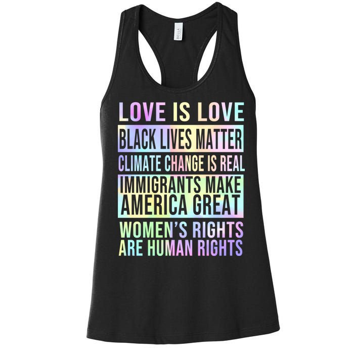 Love Is Love Black Lives Matter Women's Racerback Tank