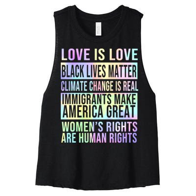 Love Is Love Black Lives Matter Women's Racerback Cropped Tank