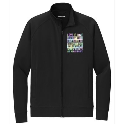 Love Is Love Black Lives Matter Stretch Full-Zip Cadet Jacket