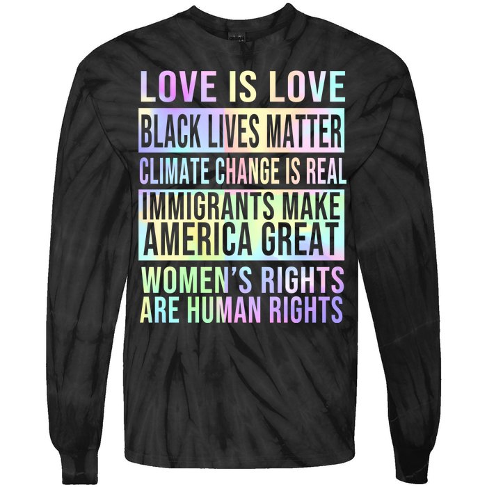 Love Is Love Black Lives Matter Tie-Dye Long Sleeve Shirt