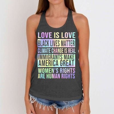 Love Is Love Black Lives Matter Women's Knotted Racerback Tank