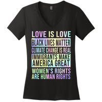 Love Is Love Black Lives Matter Women's V-Neck T-Shirt