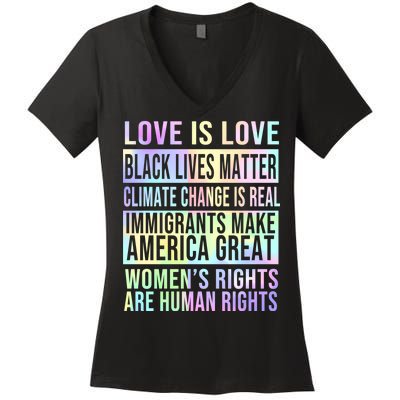 Love Is Love Black Lives Matter Women's V-Neck T-Shirt