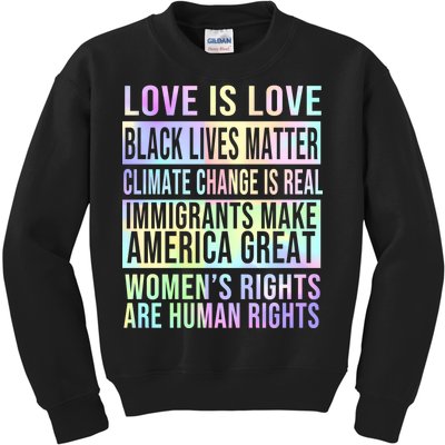 Love Is Love Black Lives Matter Kids Sweatshirt