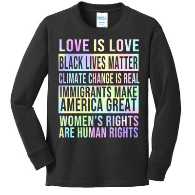 Love Is Love Black Lives Matter Kids Long Sleeve Shirt