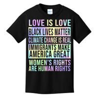 Love Is Love Black Lives Matter Kids T-Shirt