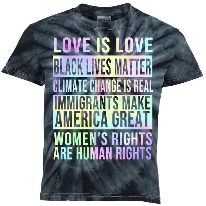 Love Is Love Black Lives Matter Kids Tie-Dye T-Shirt