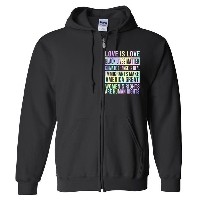 Love Is Love Black Lives Matter Full Zip Hoodie