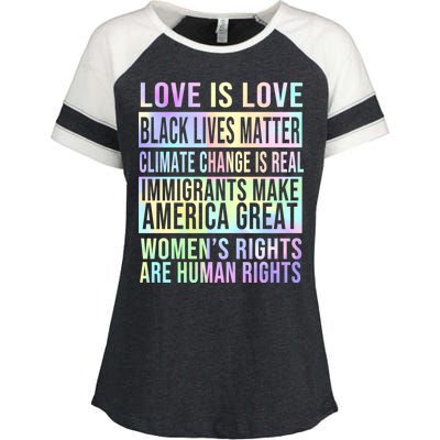 Love Is Love Black Lives Matter Enza Ladies Jersey Colorblock Tee