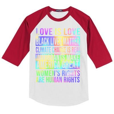 Love Is Love Black Lives Matter Kids Colorblock Raglan Jersey