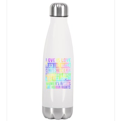 Love Is Love Black Lives Matter Stainless Steel Insulated Water Bottle