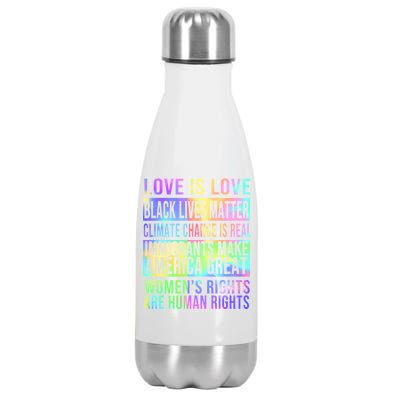 Love Is Love Black Lives Matter Stainless Steel Insulated Water Bottle