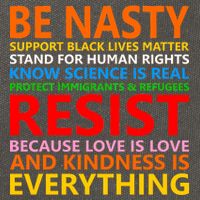 Love Is Love Kindness Is Everything Be Nasty Resist Protest Cotton Canvas Backpack