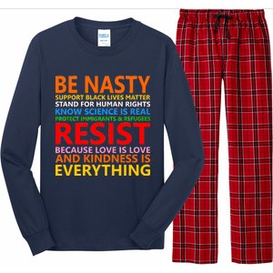 Love Is Love Kindness Is Everything Be Nasty Resist Protest Long Sleeve Pajama Set