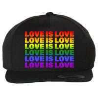 Love Is Love LGBTQ Rainbow Wool Snapback Cap