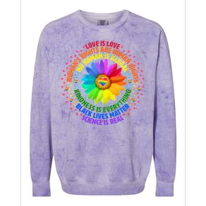 Love Is Love Rainbow Flower Unity Colorblast Crewneck Sweatshirt