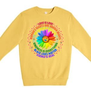 Love Is Love Rainbow Flower Unity Premium Crewneck Sweatshirt