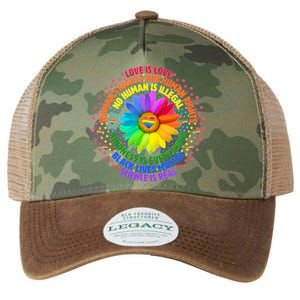 Love Is Love Rainbow Flower Unity Legacy Tie Dye Trucker Hat