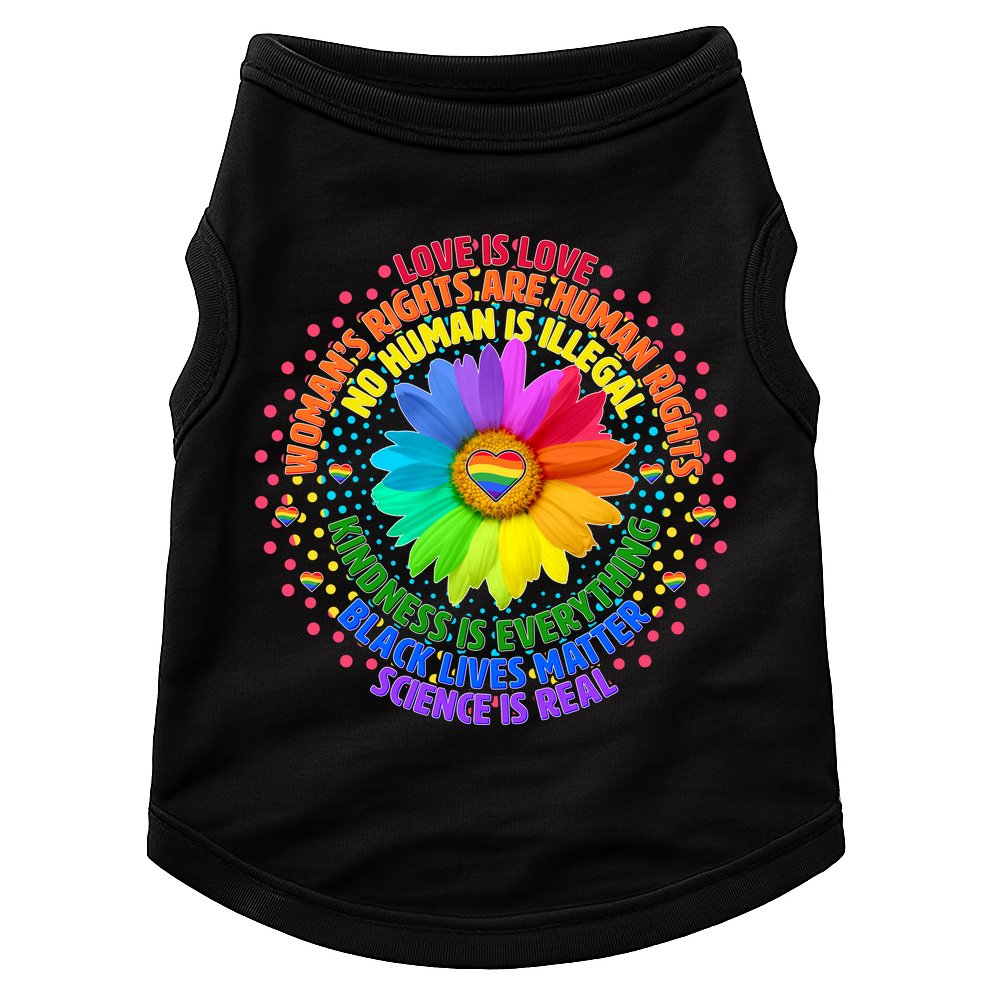 Love Is Love Rainbow Flower Unity Doggie Tank
