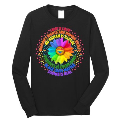 Love Is Love Rainbow Flower Unity Long Sleeve Shirt