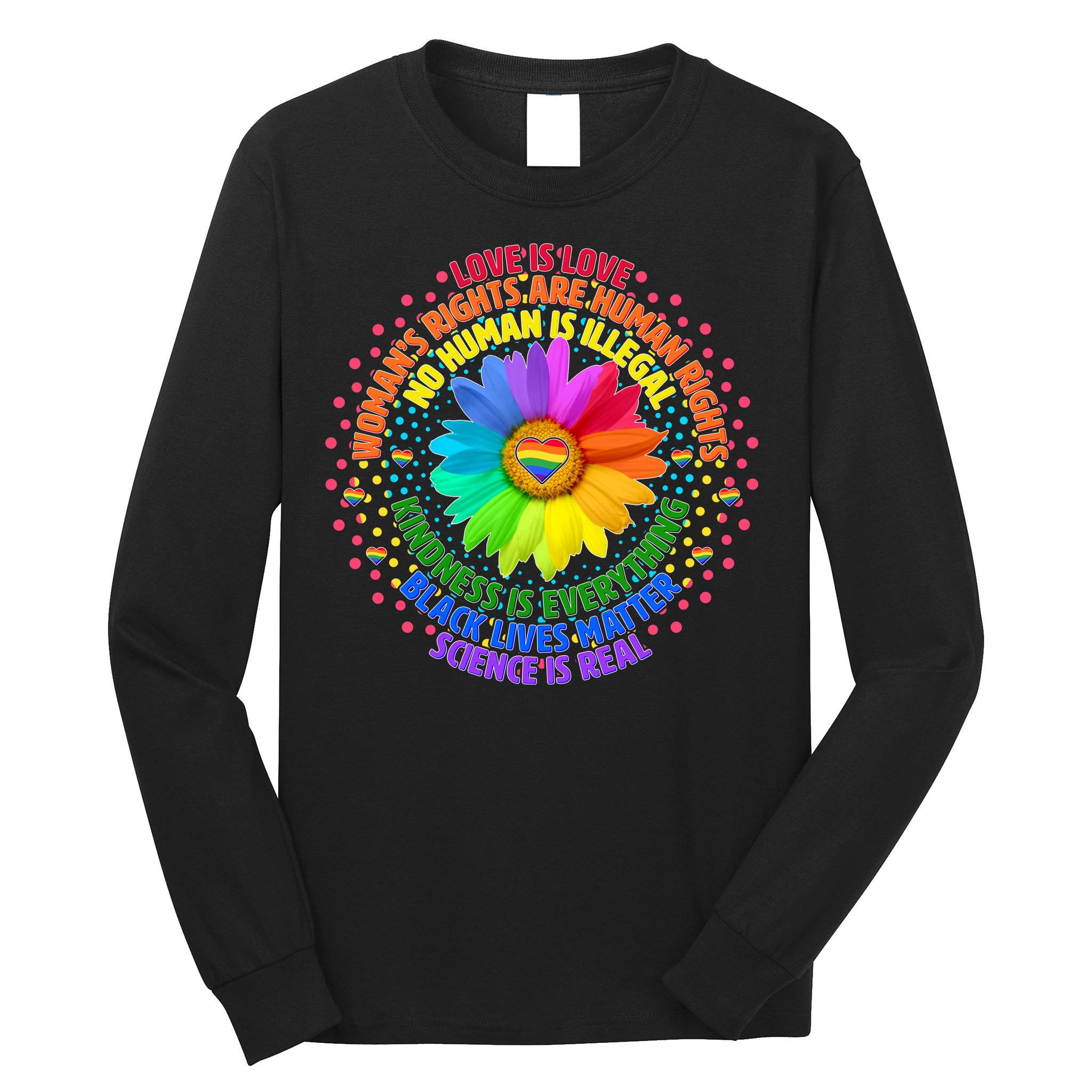 Love Is Love Rainbow Flower Unity Long Sleeve Shirt