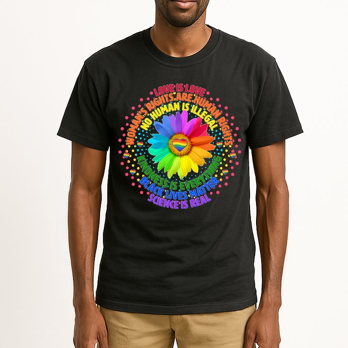Love Is Love Rainbow Flower Unity Tall T-Shirt
