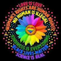 Love Is Love Rainbow Flower Unity Tall T-Shirt