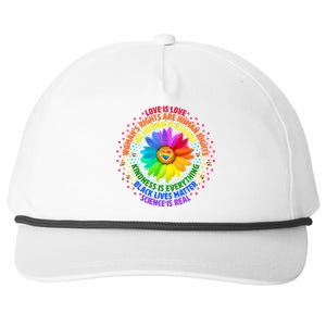 Love Is Love Rainbow Flower Unity Snapback Five-Panel Rope Hat