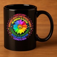 Love Is Love Rainbow Flower Unity 11oz C Handle Ceramic Mug