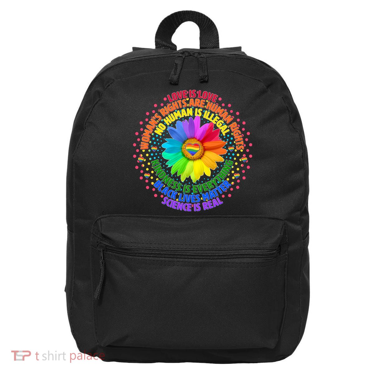 Love Is Love Rainbow Flower Unity 16 in Basic Backpack