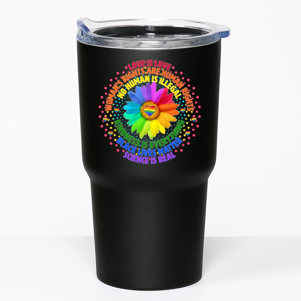 Love Is Love Rainbow Flower Unity Tumbler