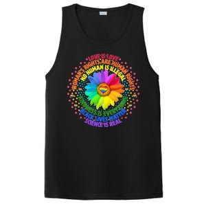 Love Is Love Rainbow Flower Unity PosiCharge Competitor Tank