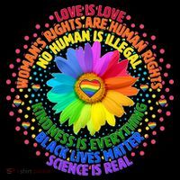 Love Is Love Rainbow Flower Unity Short Acrylic Beanie