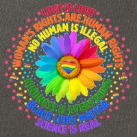 Love Is Love Rainbow Flower Unity Cotton Canvas Backpack