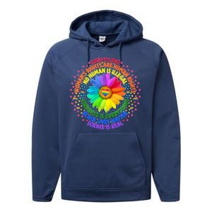 Love Is Love Rainbow Flower Unity Performance Fleece Hoodie