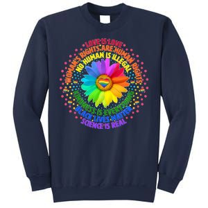 Love Is Love Rainbow Flower Unity Sweatshirt