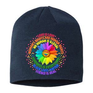 Love Is Love Rainbow Flower Unity Sustainable Beanie