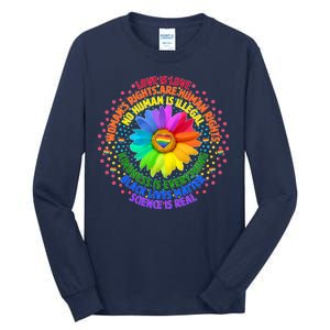 Love Is Love Rainbow Flower Unity Tall Long Sleeve T-Shirt