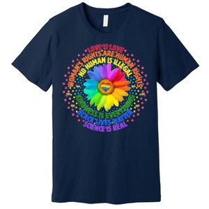 Love Is Love Rainbow Flower Unity Premium T-Shirt