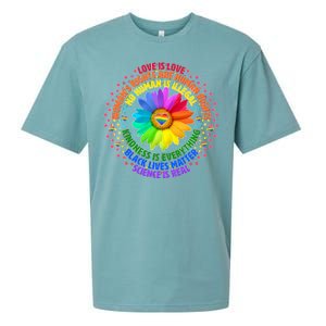 Love Is Love Rainbow Flower Unity Sueded Cloud Jersey T-Shirt