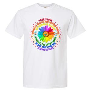 Love Is Love Rainbow Flower Unity Garment-Dyed Heavyweight T-Shirt