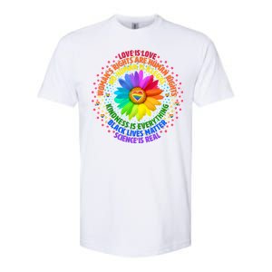 Love Is Love Rainbow Flower Unity Softstyle CVC T-Shirt