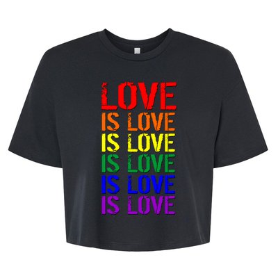 Love Is Love Rainbow Colors Bella+Canvas Jersey Crop Tee