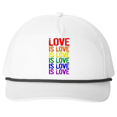 Love Is Love Rainbow Colors Snapback Five-Panel Rope Hat