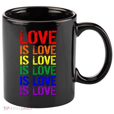 Love Is Love Rainbow Colors 11oz C Handle Ceramic Mug